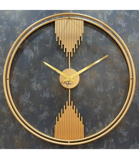 ساعت دیواری فلزی طلایی طرح آبشار