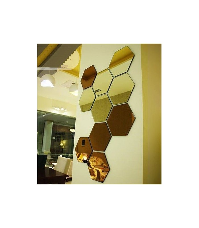 آینه دیواری شش ضلعی