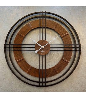 ساعت دیواری چوبی مشکی